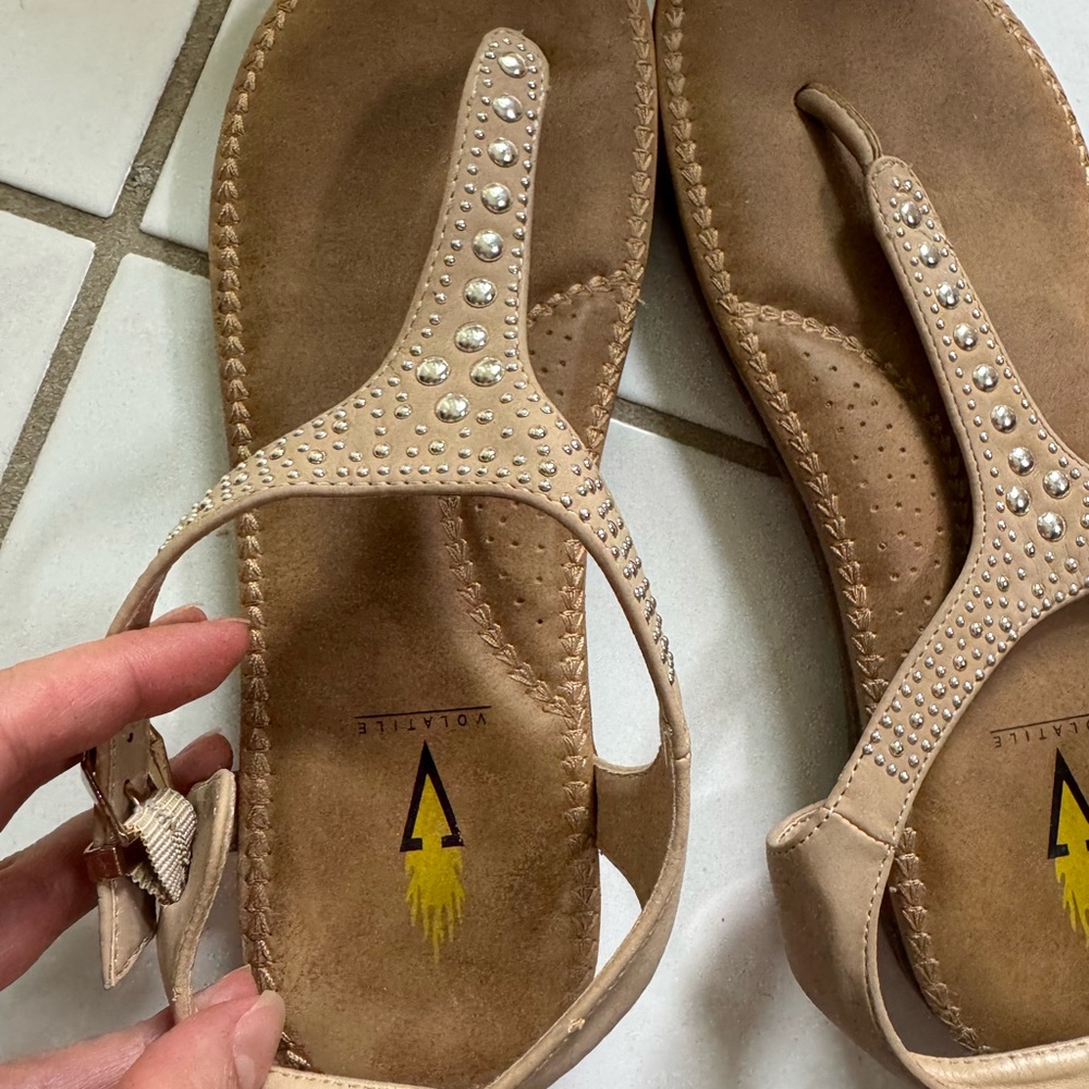 Volatile Tan Braided Sandals